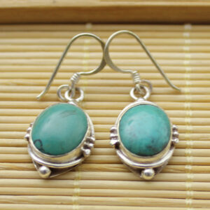 genuine turquoise sterling silver earrings 241079