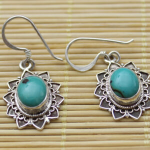 genuine turquoise sterling silver earrings 241082