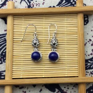 genuine lapis lazuli sterling silver earrings 241085