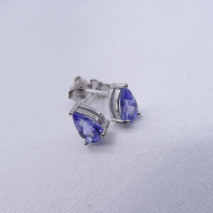 natural tanzanite sterling silver stud earrings with certificate 270786