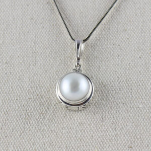 genuine mabe pearl sterling silver pendant 321106