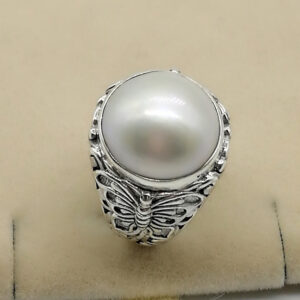 genuine mabe pearl sterling silver ring 521065