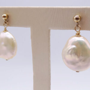 real 14k gold filled baroque pearl earrings 270363