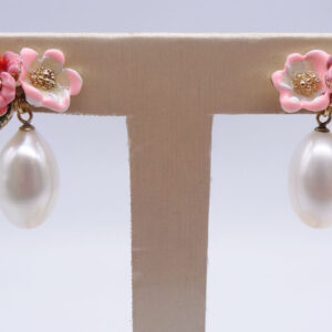 enamel 925 sterling silver pearl earrings 270429