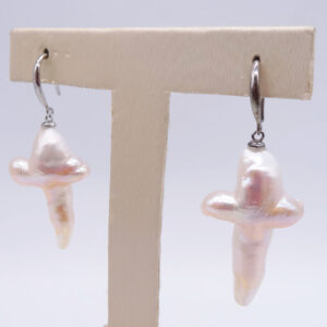 925 sterling silver cross pearl earrings 270523
