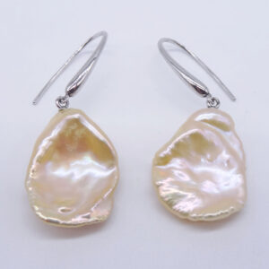 peach 925 sterling silver natural pearl earrings 280001