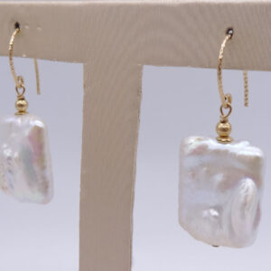 real 14k gold filled baroque pearl earrings 280004