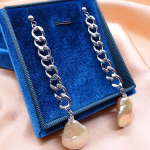 18k gold plate baroque pearl earrings 280007
